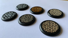 Load image into Gallery viewer, Base Inserts for for Warmachine/Hordes, Malifaux, Dark Age, Wrath of Kings, and other round lipped skirmisher model bases.
