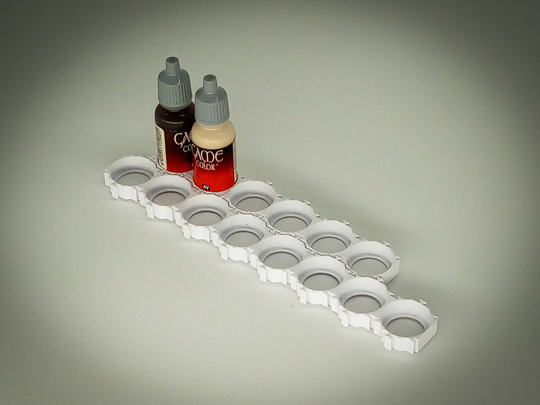 Modular Paint Organizer Citadel Paint Bottle Holder snap-in 3d printed for Vallejo, Army Painter, GW, Citadel, Model Master and Tamiya